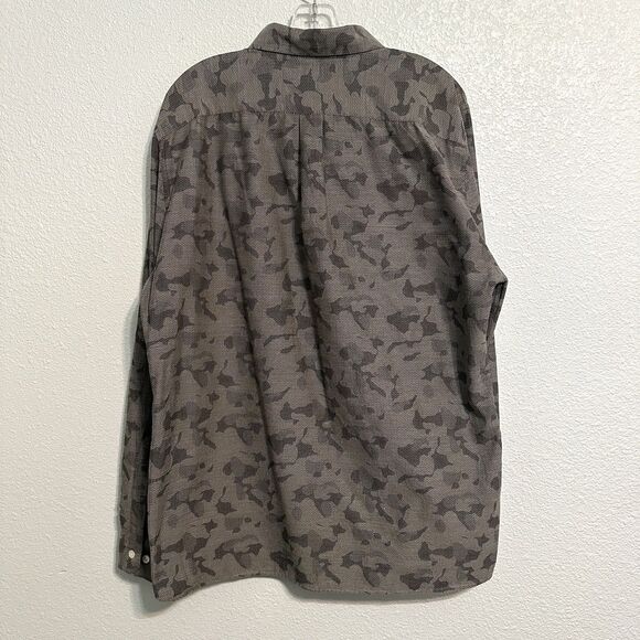 Allen Edmonds Shirt Mens Size XL Button Up Long Sleeve Grey Camouflage Print - Picture 2 of 8